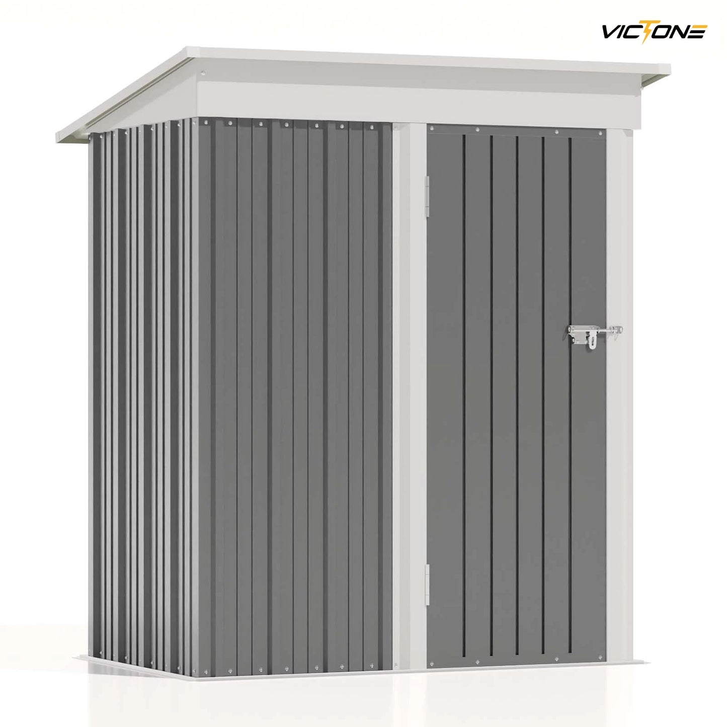 Patio well 5 x 3 FT Outdoor Storage Shed, Tool Shed with Sloping Roof and Lockable Door, Metal Shed for Backyard Garden Patio Lawn