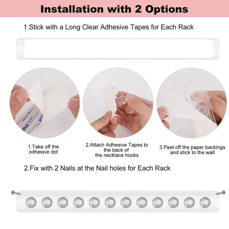 Necklace Hangers Acrylic Necklaces Holder Wall Mounted Jewelry Organizer Hanging Necklace Holder For Necklaces Bracelets 2027