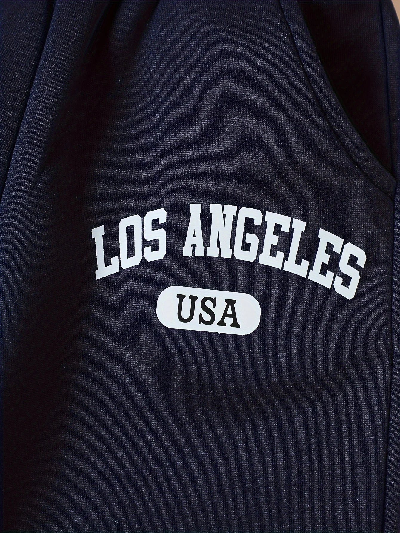 3 Pack Boys Jogger Pants Letter Print Autumn Winter Casual Sports Bottoms Children Comfortable Outfit