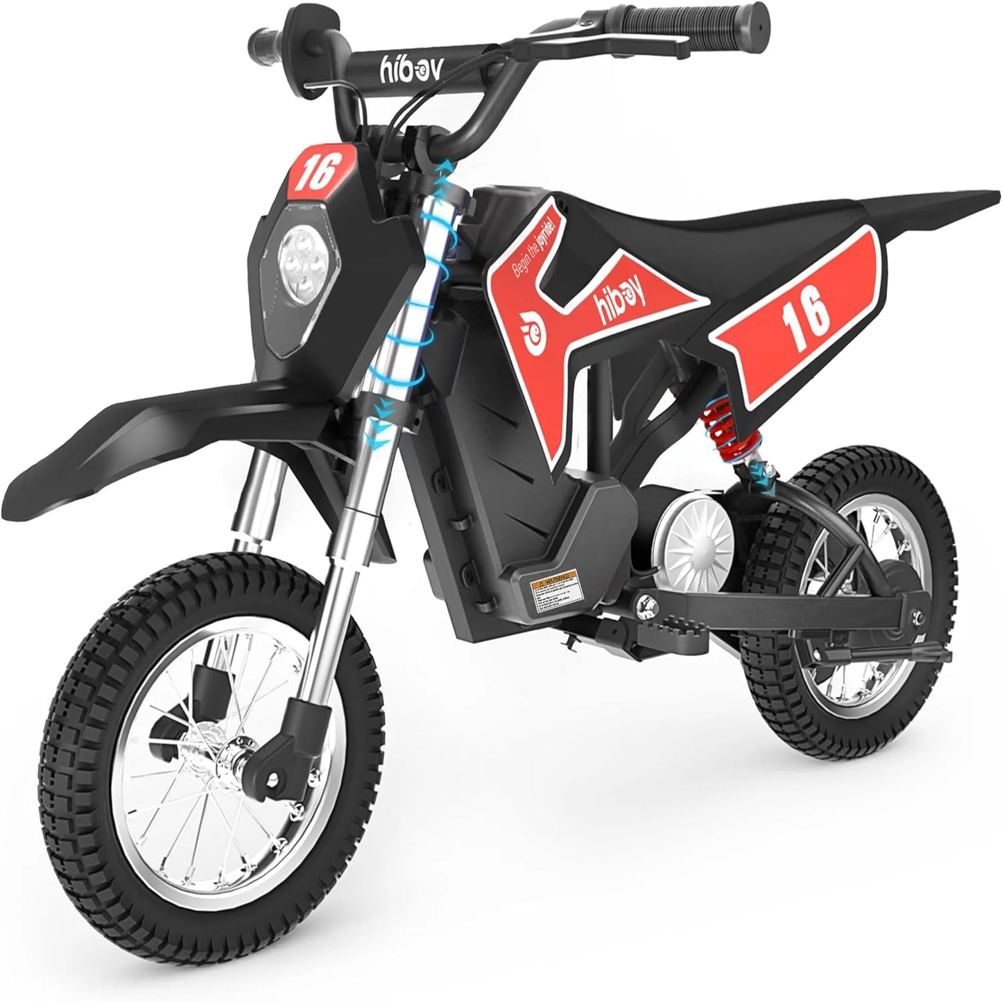 Hiboy 36 V & 300 W Electric Motorcycle - Up to 15.5 MPH & 13.7 Miles Long-Range, 3-Speed Modes Electric Dirt Bike for Kids Ages 3-10