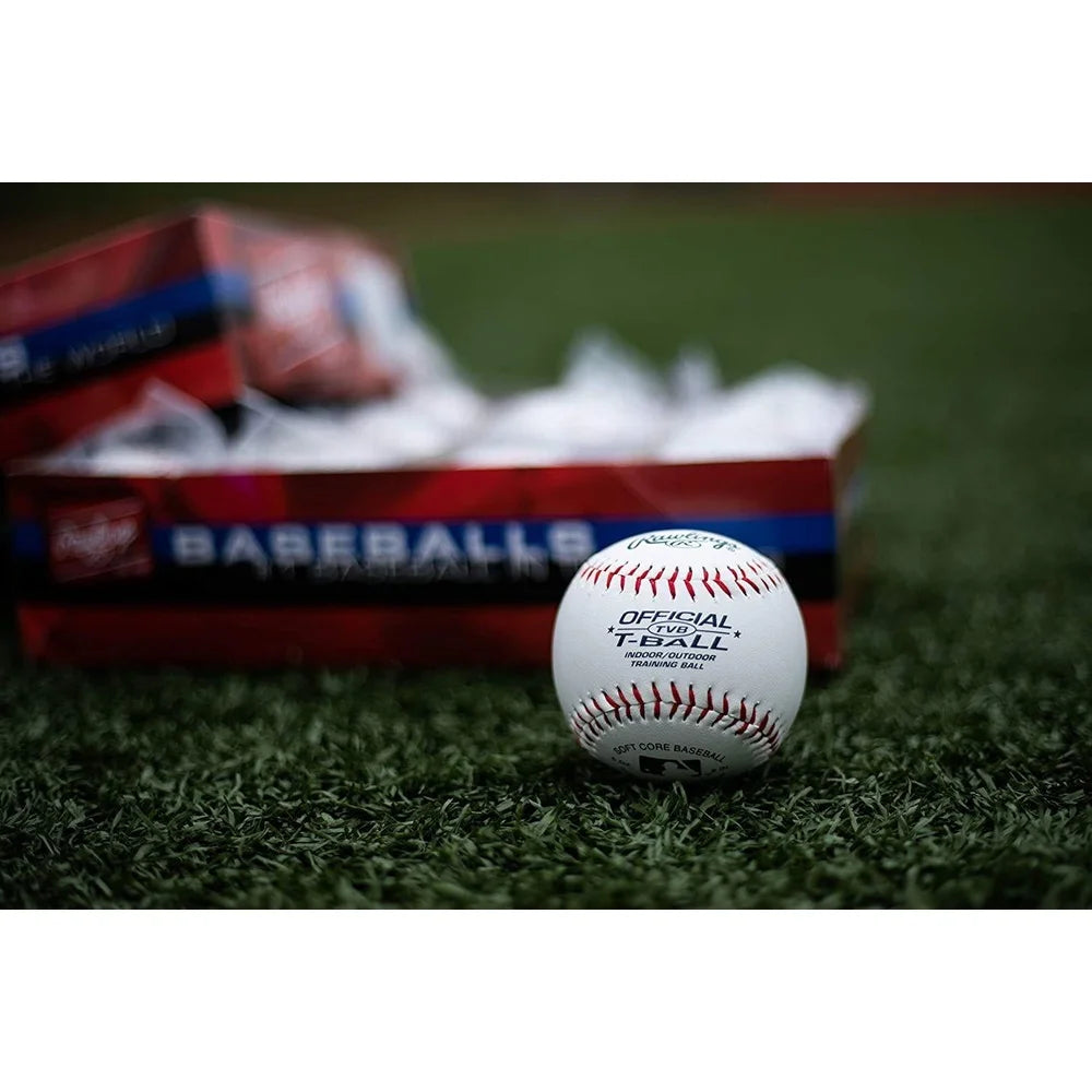 6 Pack Youth T-Ball Training Balls Soft Rubber Core Safe Baseballs Indoor Outdoor Practice Skills Confidence Building