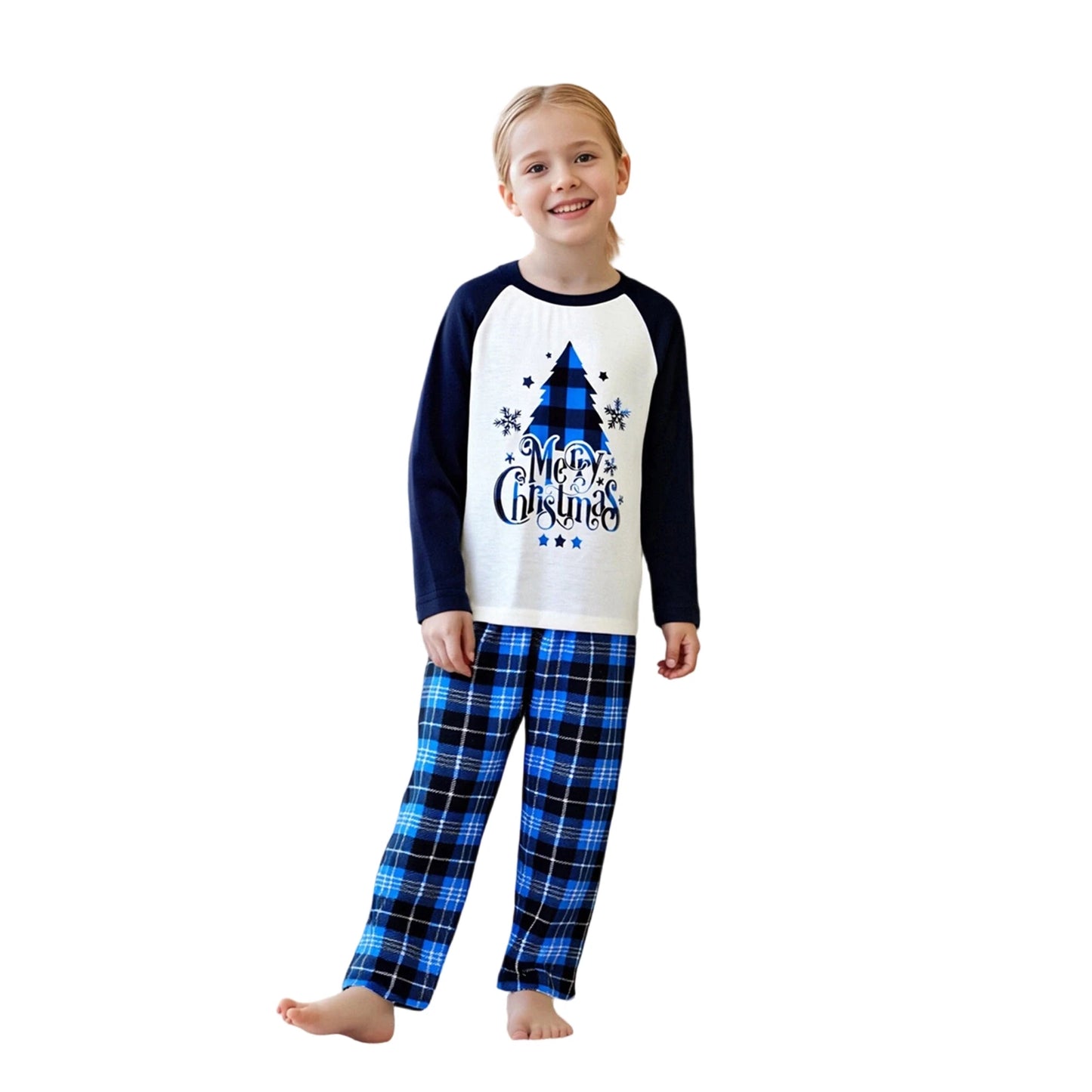 Festive Family Matching Pajamas Set with Reindeer Print and Cozy Plaid Patterns for Christmas Celebrations