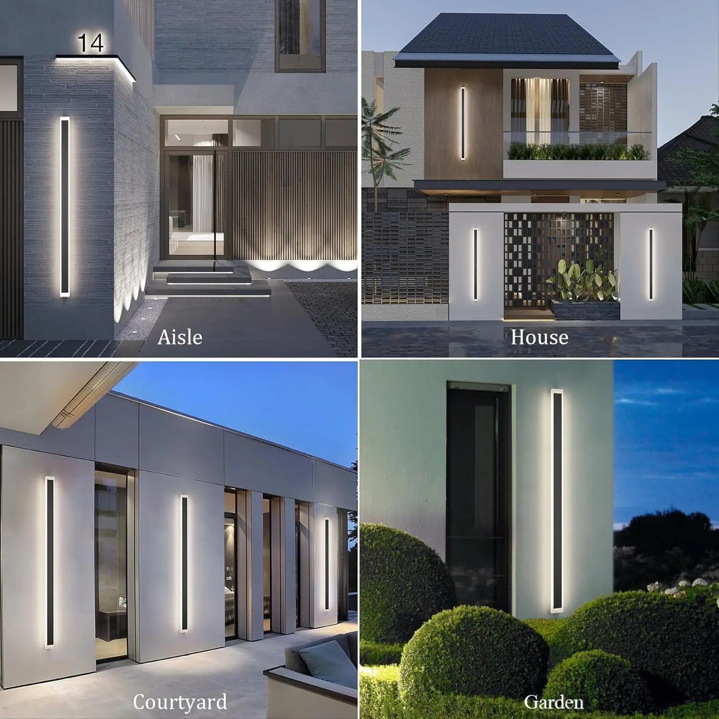 Long Wall Lamp Modern LED Waterproof IP 65 Outdoor Wall Mount Lighting Fixture Garden Porch Sconce Lantern Sconces Luminaire