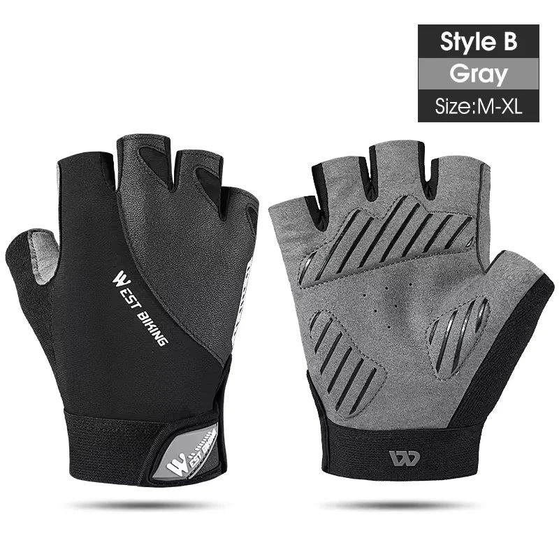 WEST BIKING Summer Cycling Half Finger Gloves, Motorcycle M-T-B Road Bike Gloves For Men and Women Non-Slip Finger-less Riding Gloves