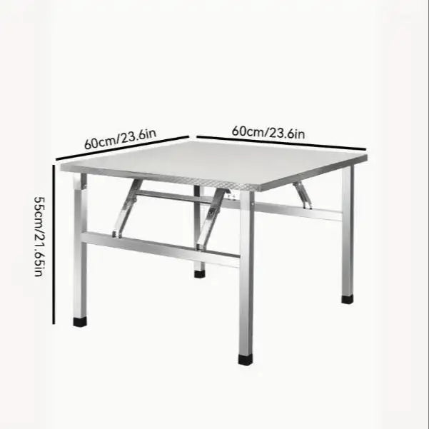 Free Installation Integrated Structure Stainless Steel Folding Table, Commercial Portable Workbench, Thickened Steel Surface, Su