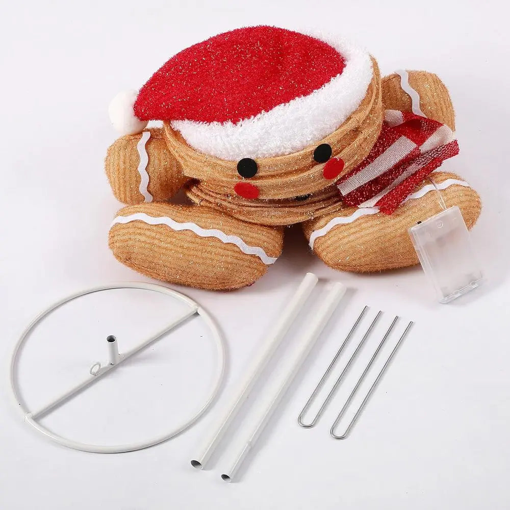 Illuminated 3 D Gingerbread Man Outdoor Christmas Decoration, Collapsible Pop-Up for Holiday Yard & Garden, Suitable for Indoor U