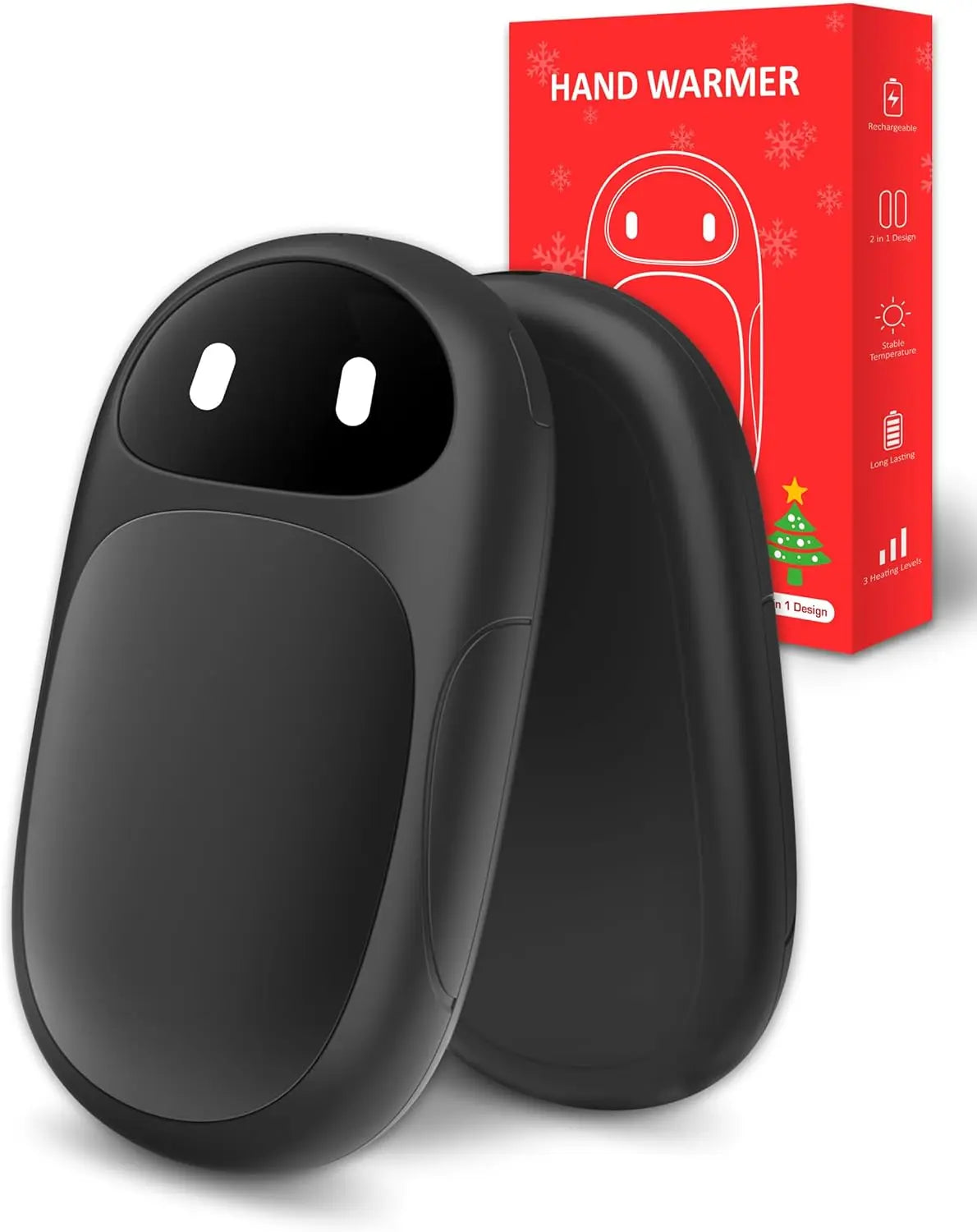 Rechargeable Hand Warmers 6000mAh, 2-Pack, 12-Hour Use, Great Gift for Men & Women