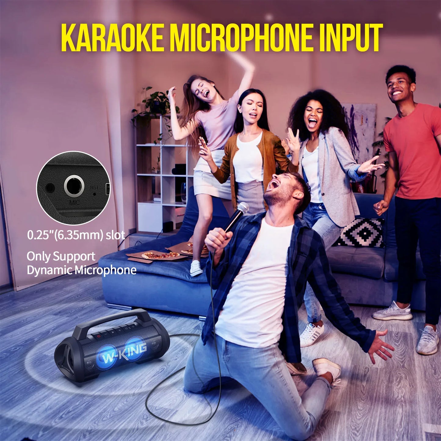 W-KING 70W RMS Bluetooth Portable Speaker, Speaker Wireless Loud IPX6 Waterproof Bluetooth Speakers with Subwoofer/Bass Boost