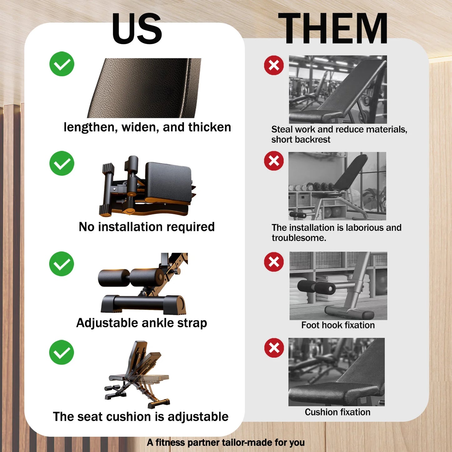 Adjustable Weight Bench for Full Body Workout Multifunctional Strength Training Dumbbell Bench Press Foldable 1000 lbs Capacity