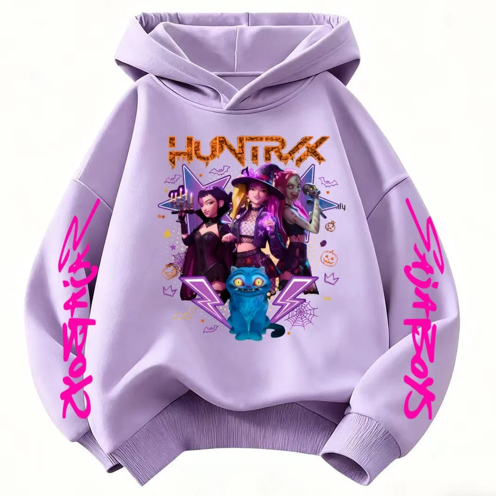 2025 Autumn winter children's hoodie K Pop Demon Hunters clothing leisure outerwear 3 - 12 years Boys and Girls