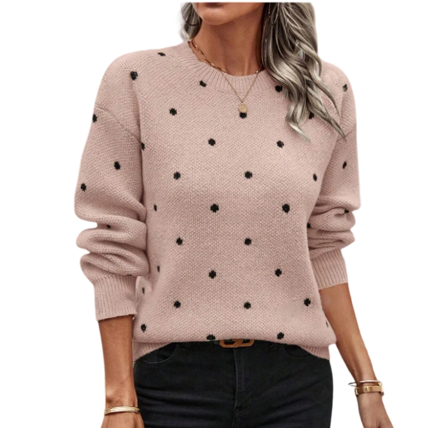 2025 Women'S Casual Round Neck Pullover Long Sleeve Sweater Top Pulls Femmes Woman Clothes Sweater For Woman Fall Clothes