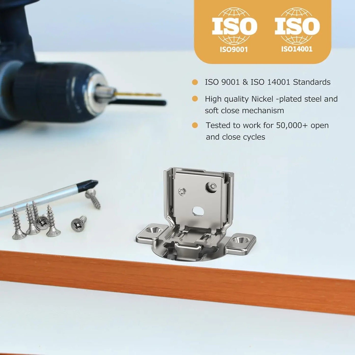 Viladepot 1-1/4" Cabinet Hinges Small Overlay Concealed Face Frame Hinges 105° Open Angle 4D Adjustable Soft Close Self Closing