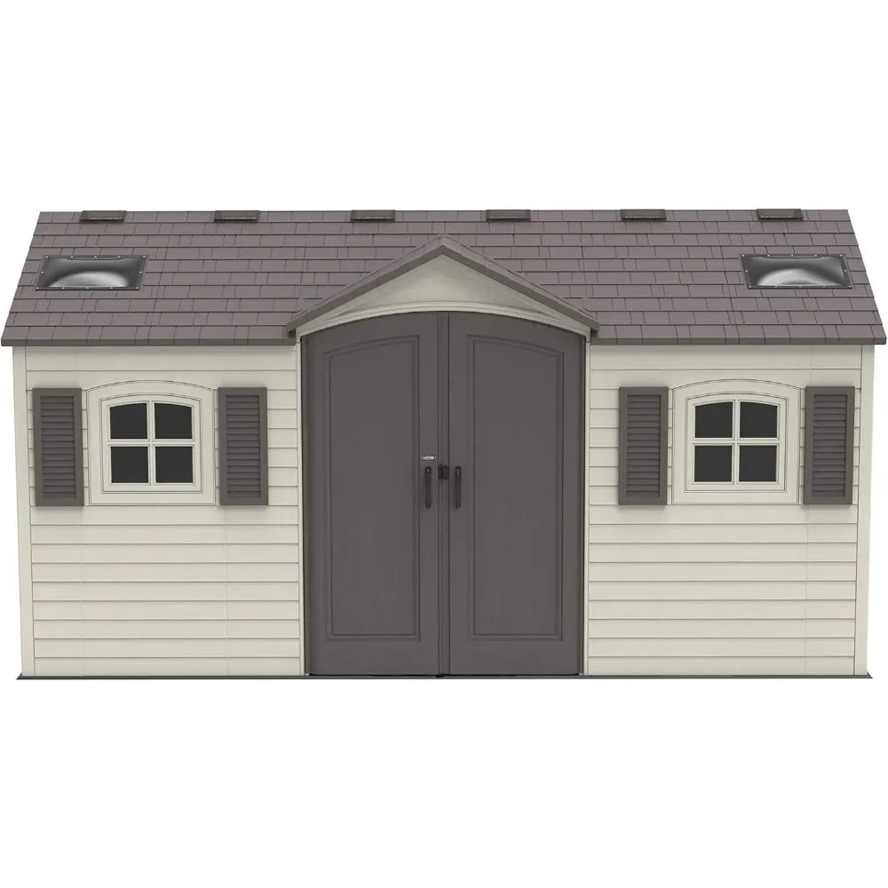Customizable 60079 Outdoor Storage Dual Entry Shed, 15 X 8 Ft, Desert Sand