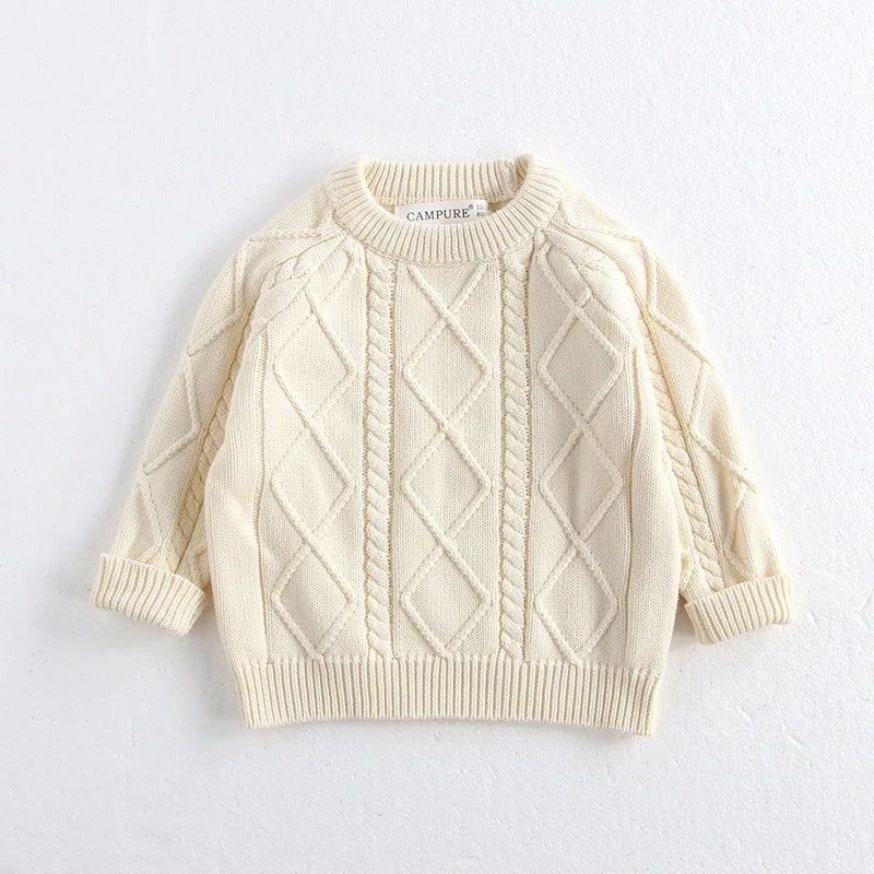 2025 Baby Autumn and Winter New Twist Knitted Overalls Set Boys and Girls Pullover Sweater Jumpsuit Newborn Photography Romper