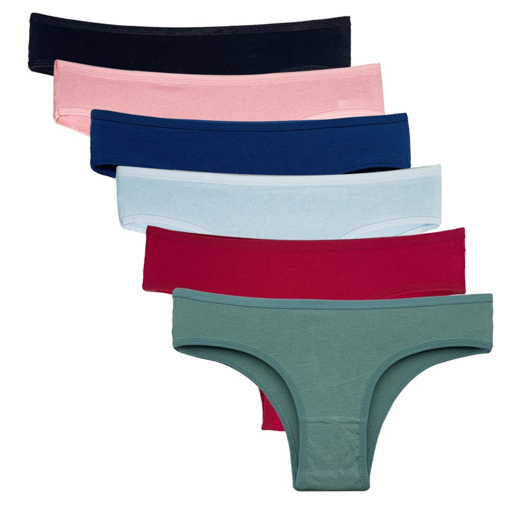 5 Pcs/Set Women Cotton Panties Sexy Lace Lingerie Low Waist Underwear Girls Briefs M-XL Underpant