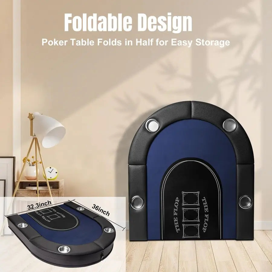 Player Foldable Poker Table for Adults Professional Casino Design w Padded Rail amp Deep Cup Holders HeavyDuty Steel Frame Porta
