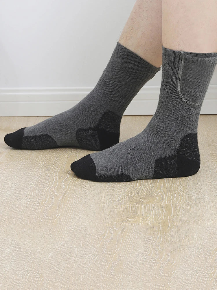 Unisex Thermal Insulated Socks Soft Rechargeable Heated Socks Elastic Thickened for Outdoor Sports Skiing