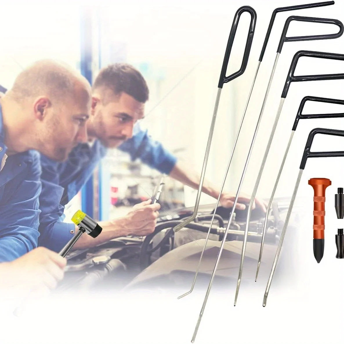 New Car Hook Rods Paintless Dent Repair Hail Remover Hooks Rods Kits Auto Body Dents Stainless Steel Hands Tools