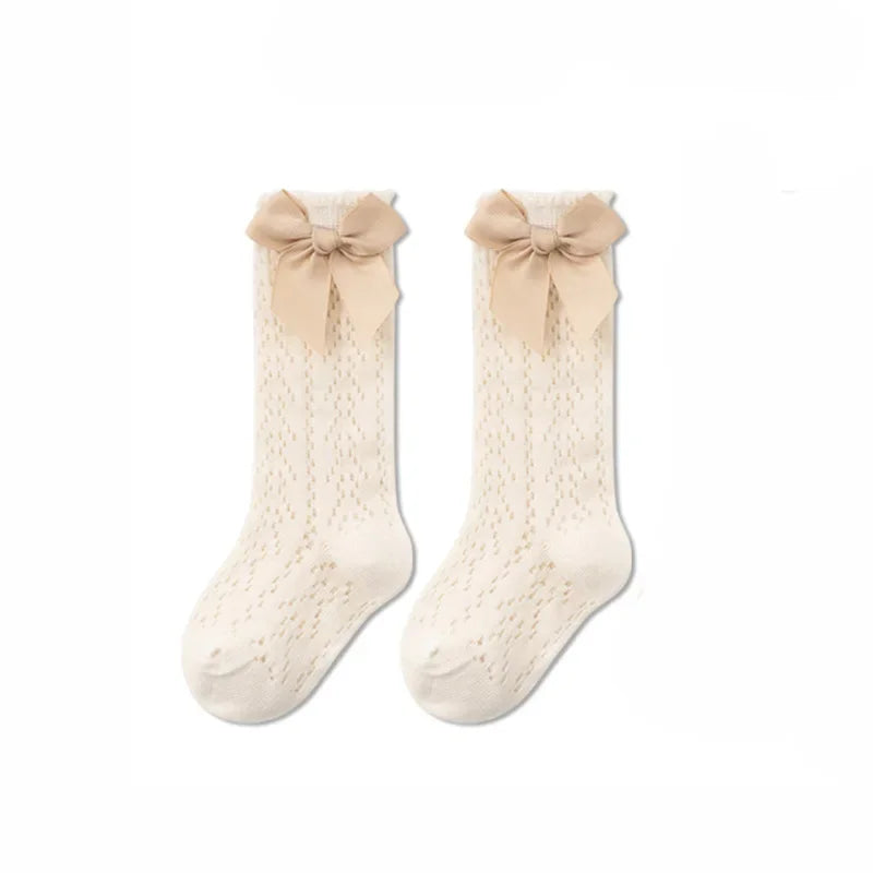 Babys Girls Princess Knitted Mesh Socks Cotton Infant Kids Girls Long Tube Socks 0-3T Summer Soft Toddler Girls Knee High Socks