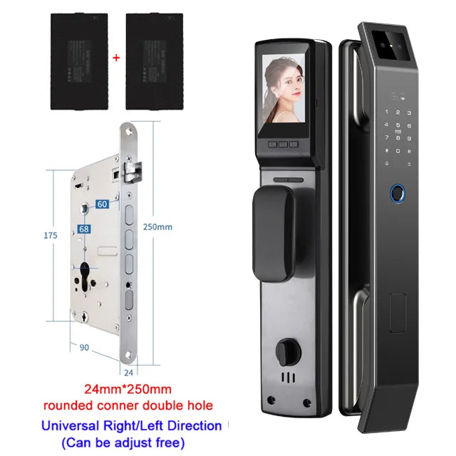 3D Face Recognition Unlock Digital Door Lock With Camera FIngerprint Password Unlock Keyless Electronic Door Lock