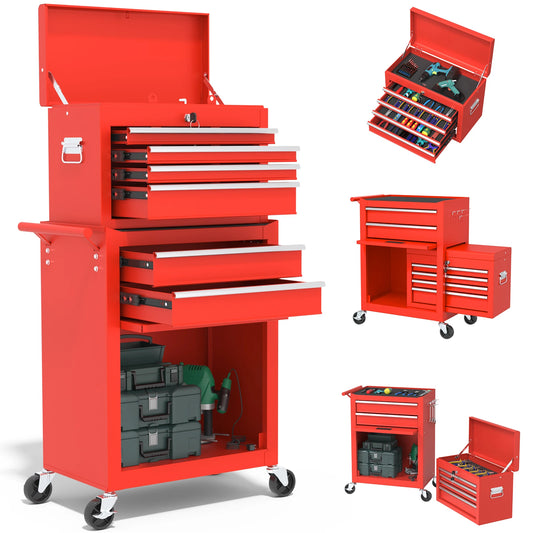 43.9 inch 6 drawer rolling tools chest(Red)