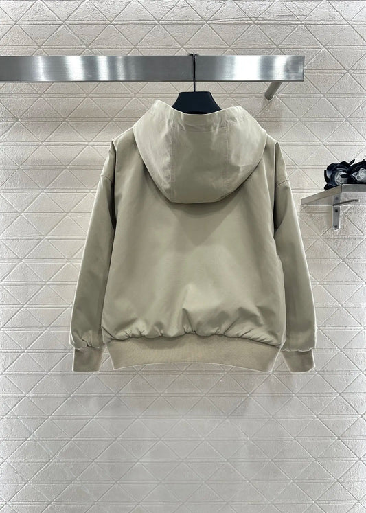 Women's Khaki Hooded Zip - Up Jacket - Comfortable & Stylish, A Must - Have for All Seasons