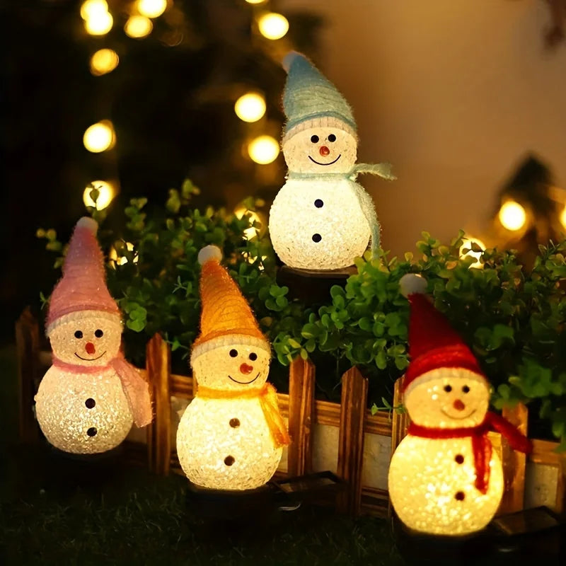 Christmas Decorations Light Solar Light Snowman Christmas Outdoor Solar Powered Stakes Lights For Corridor Patio Lawn Decoration