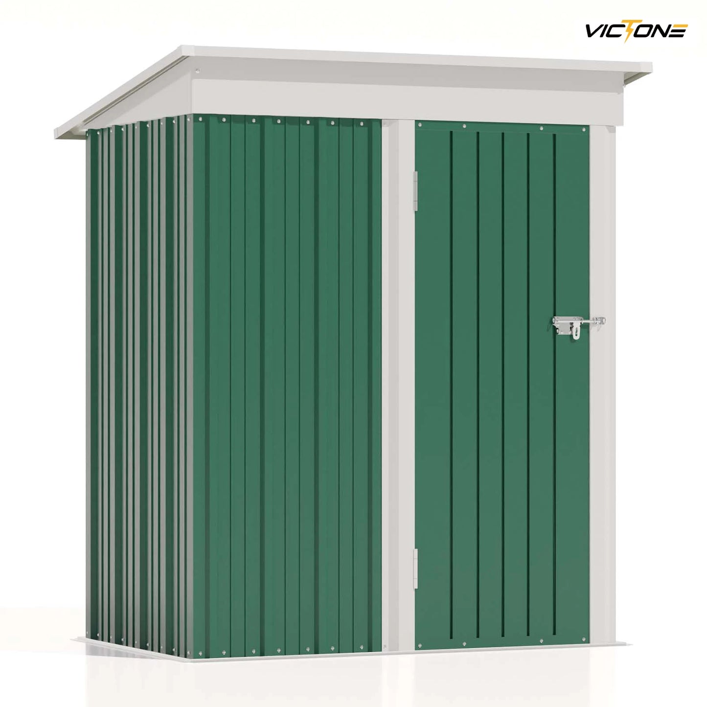 Patio well 5 x 3 FT Outdoor Storage Shed, Tool Shed with Sloping Roof and Lockable Door, Metal Shed for Backyard Garden Patio Lawn