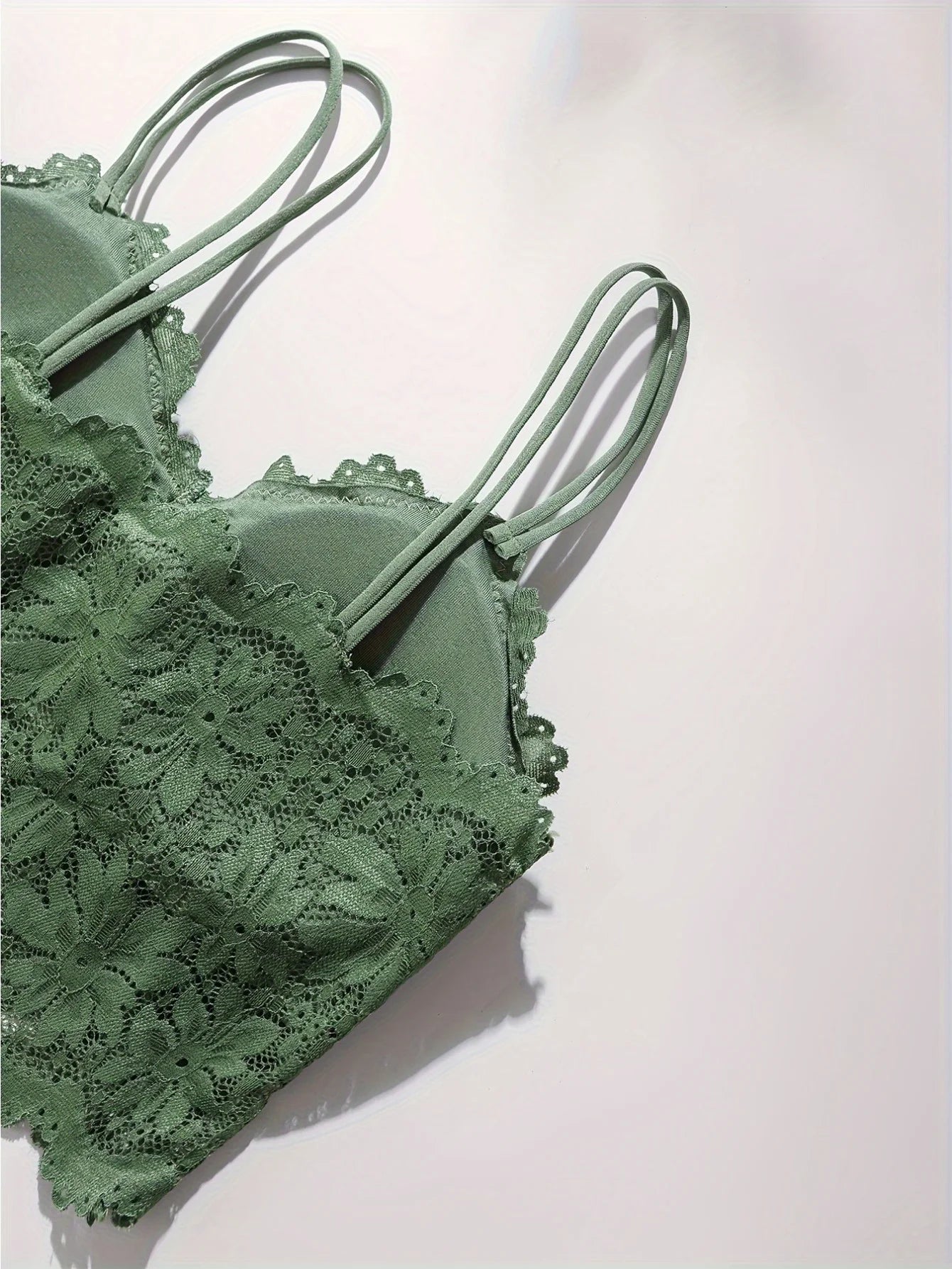 4 Piece Women'S Sexy Lace Bra & Pantie Set, Breathable & Comfortable, Removable Bra, Stretchy Lingerie Set