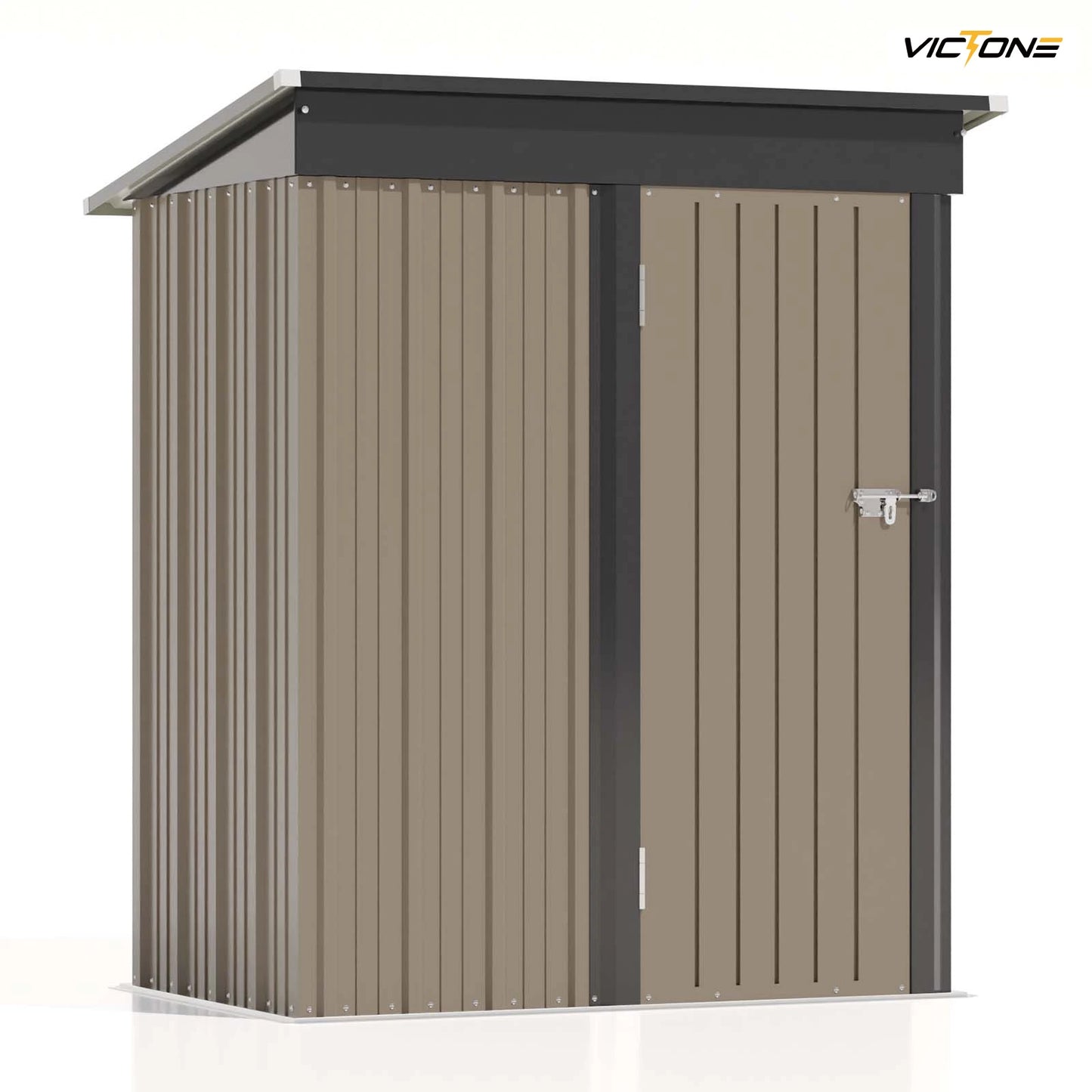 Patio well 5 x 3 FT Outdoor Storage Shed, Tool Shed with Sloping Roof and Lockable Door, Metal Shed for Backyard Garden Patio Lawn