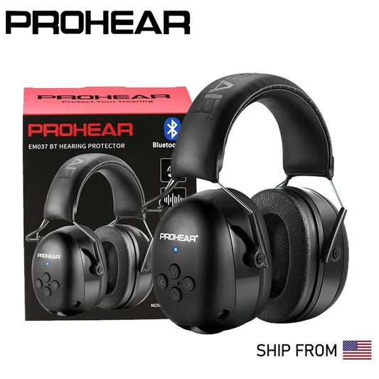 PROHEAR Bluetooth 5.3 Headphones SNR 30dB Hearing Protection Earphone Noise Reduction Safety Ear Muffs 4H Recharg 120H Playtime