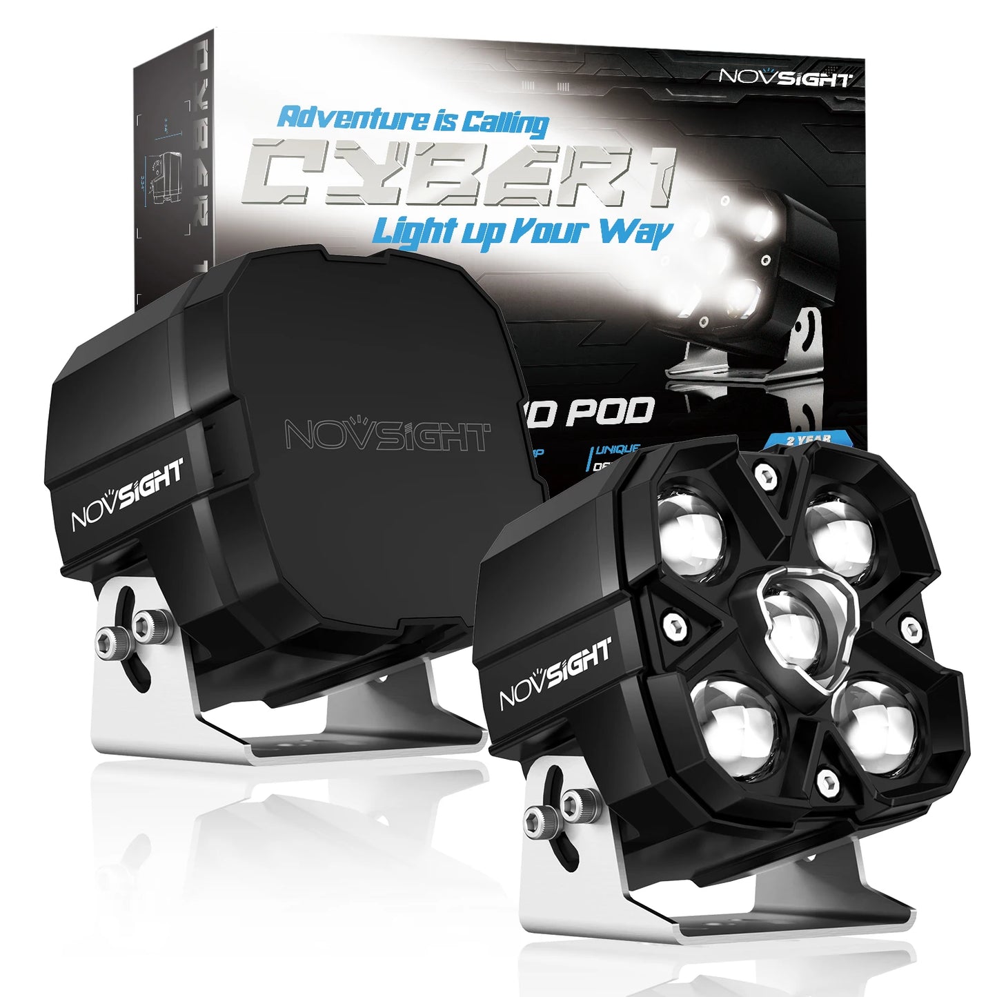 Novsight LED Pod Lights 185 W 22000 LM Cube LED Off Road Lights IP68 Waterproof Flood Car Lights for Trucks ATV SUV Jeep UTV