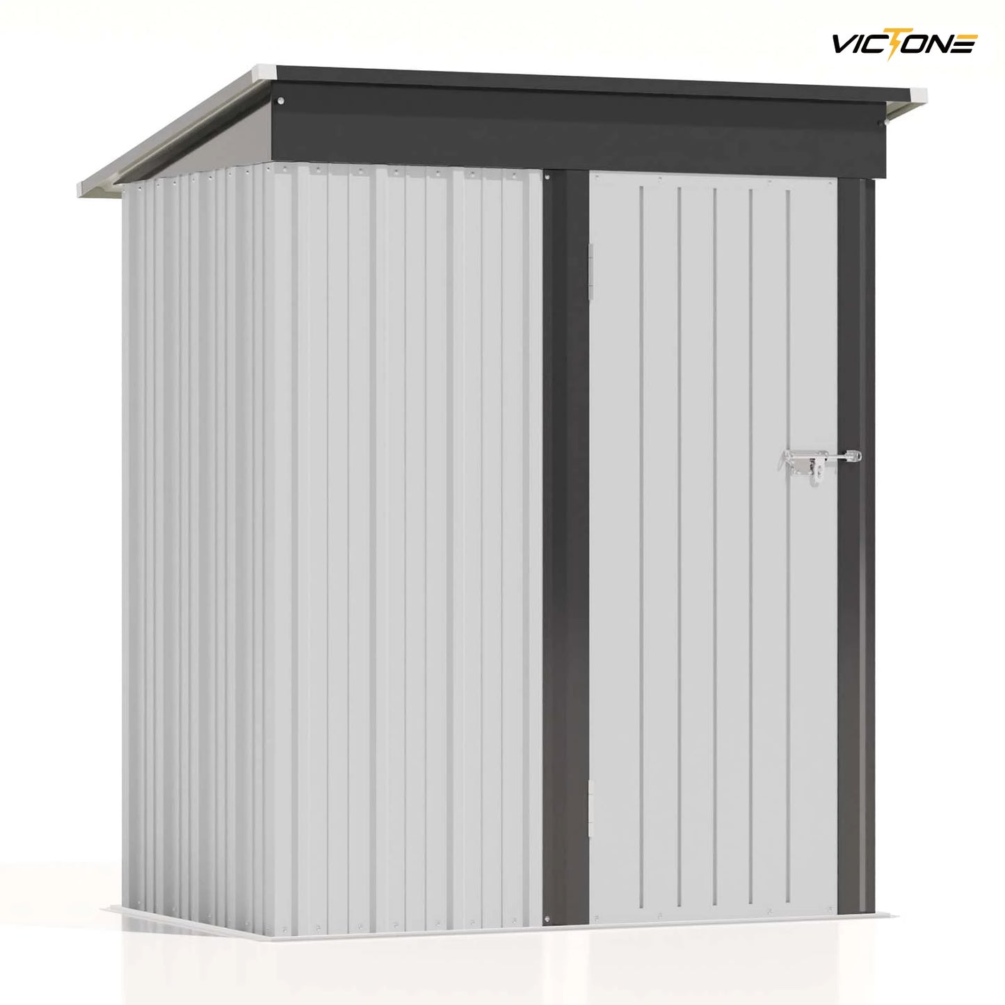 Patio well 5 x 3 FT Outdoor Storage Shed, Tool Shed with Sloping Roof and Lockable Door, Metal Shed for Backyard Garden Patio Lawn