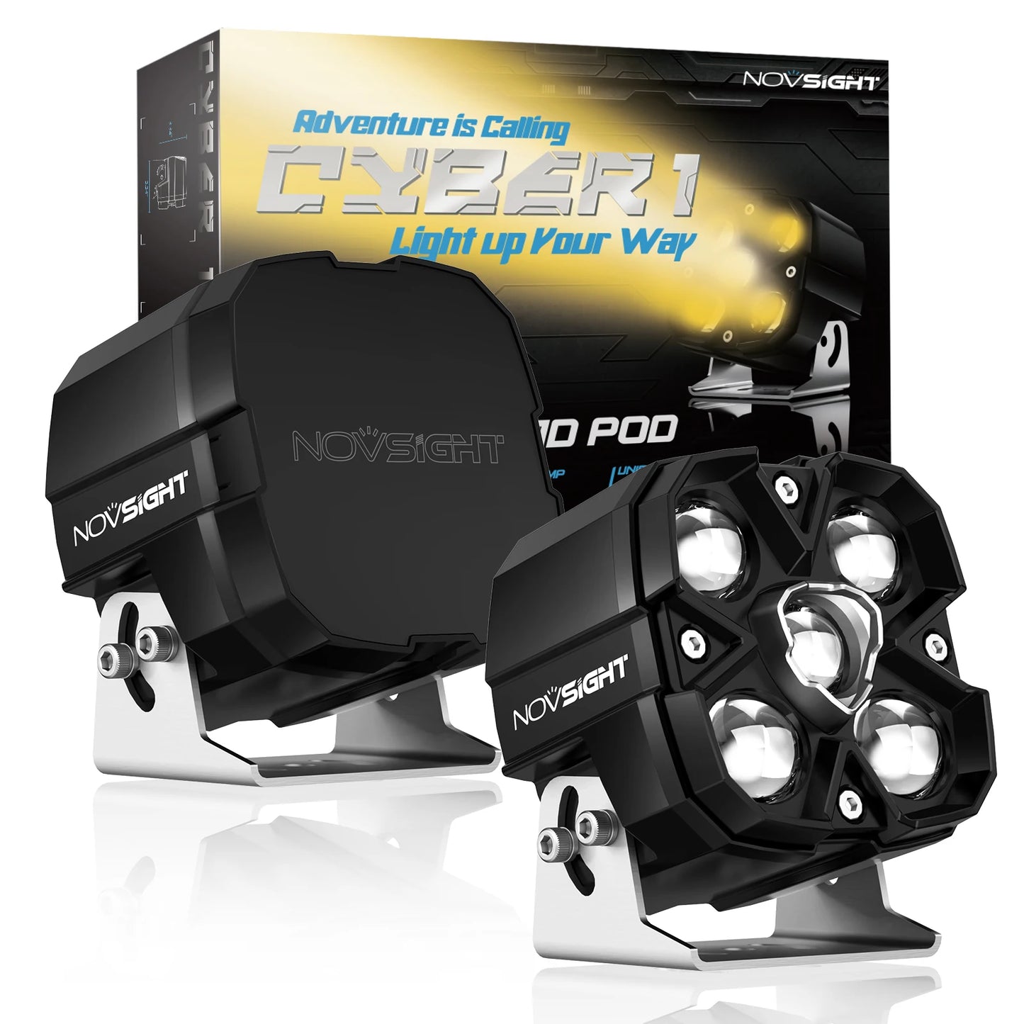Novsight LED Pod Lights 185 W 22000 LM Cube LED Off Road Lights IP68 Waterproof Flood Car Lights for Trucks ATV SUV Jeep UTV