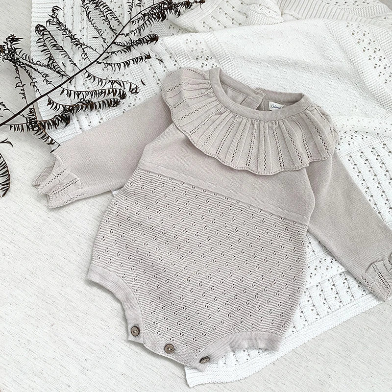 0-24M Warm Baby Clothing Knit Romper Newborn Romper Infant Toddler Boy Girl Long Sleeve Jumpsuit Embroidery Fall Spring Outfits
