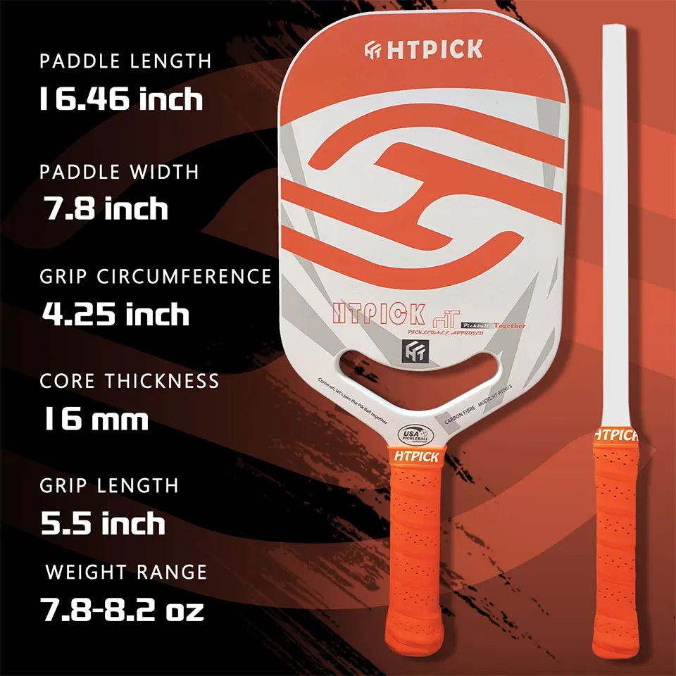 HTPICK Pickleball Carbon Fiber T700 Hot Pressed Borderless Integrated Molding High end Professional Enhanced Rotation Pickleball