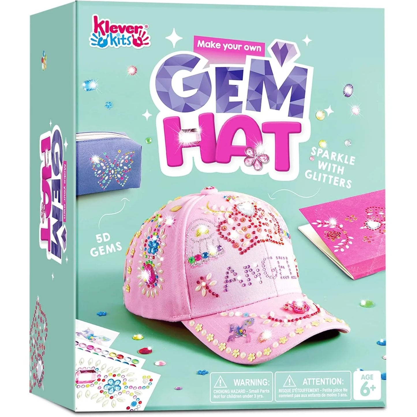 JOYFY DecorateYour Own Baseball Cap with 7 Sheets Gems Stickers Art & Crafts Kit Fun Creative DIY Toys for Kids Girls