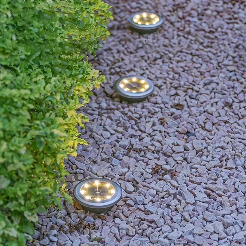 8 Piece 8 LED Solar Power Disk Light Outdoor Garden Solar Underground Light Deck Light Spotlight Buried Solar Led Lamp