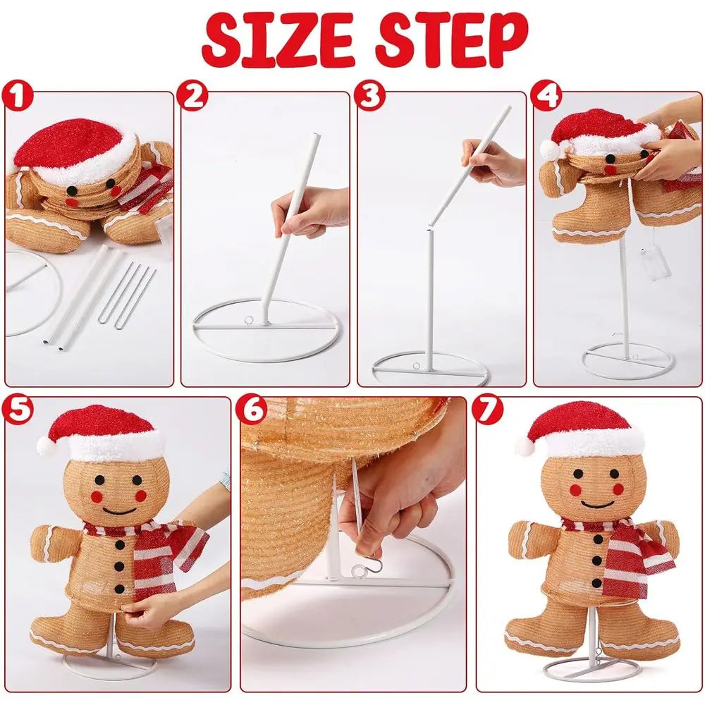 Illuminated 3 D Gingerbread Man Outdoor Christmas Decoration, Collapsible Pop-Up for Holiday Yard & Garden, Suitable for Indoor U