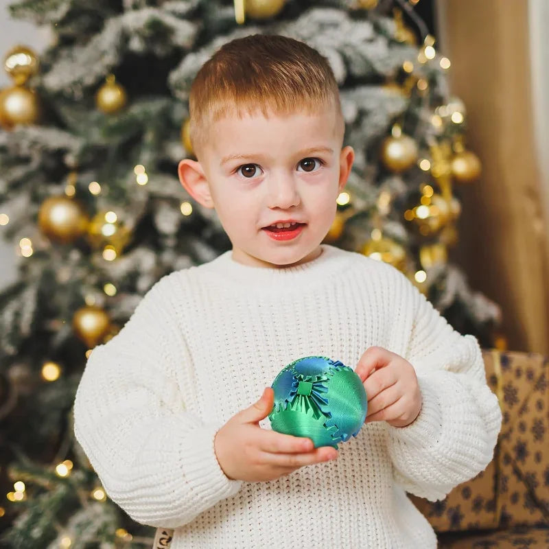 3D Printed Gear Sphere Fidget Toy, Gear Ball, Sensory Stress Relief Ball for Kids and Adults, ADHDToy (Forest Green, 2.6 inches)