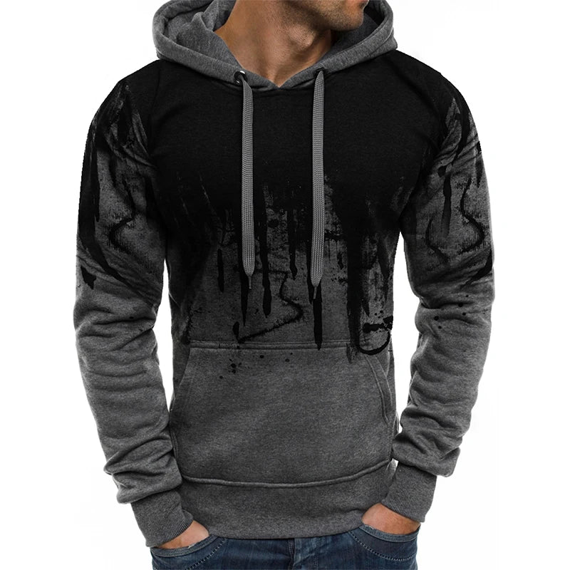 Men s Oversized Hood Sweatshirt 3D Printed Long Sleeve Loose Hoodies with Kangaroo Pocket for Autumn Winter