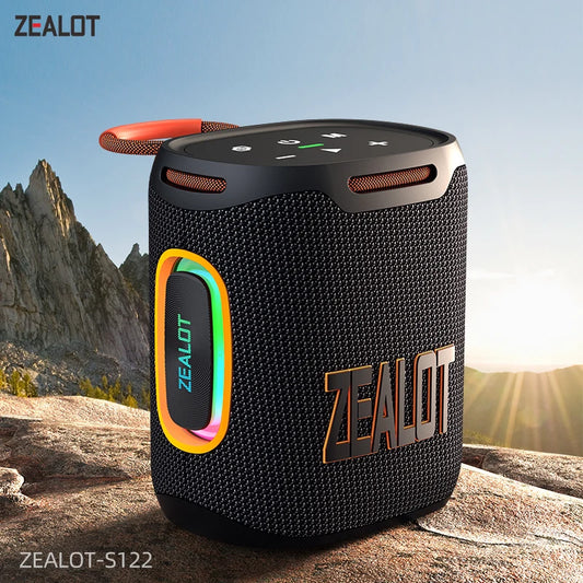 Zealot- S 122 Bluetooth Speaker BT 5.3 Wireless IPX6 Waterproof Shower Speaker, 25 W Hi-Fi Stereo Sound,TWS Pairing, 20 H Music Playtime