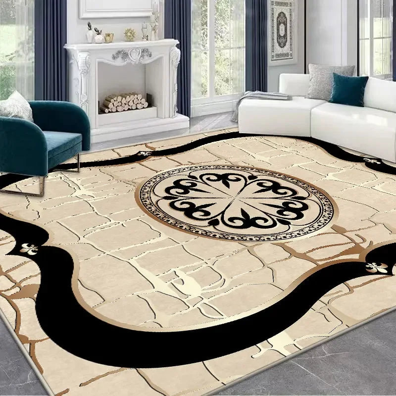 Light Luxury Rugs for Bedroom Anti-slip Bedside Rug Large Area Living Room Decoration Soft Carpet Washable Cloakroom Floor Mat