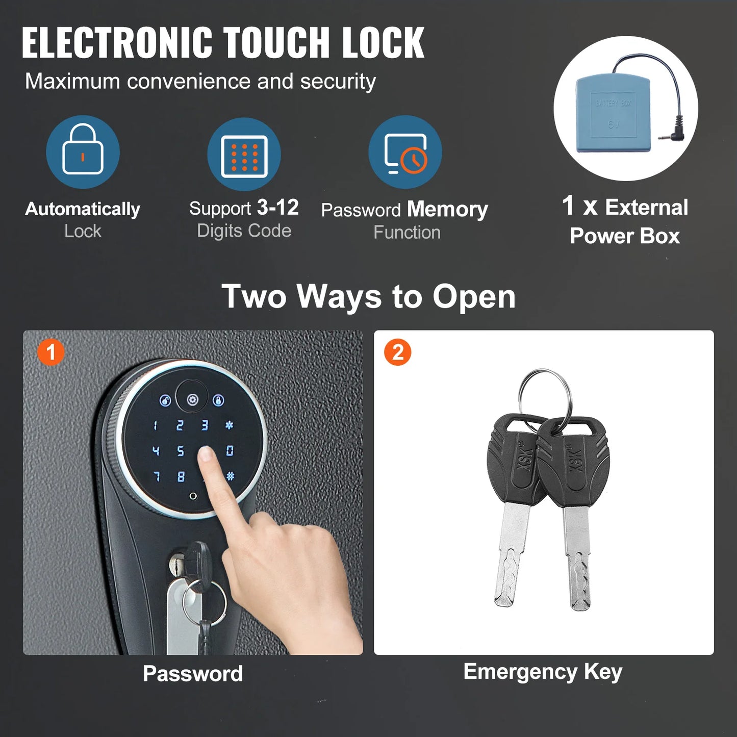 SucceBuy 3-8 Rifles Gun Safe w/ Digital Keypad & Lock Gun Storage Cabinet with Removable Storage Shelf for Home Long Gun Pistols