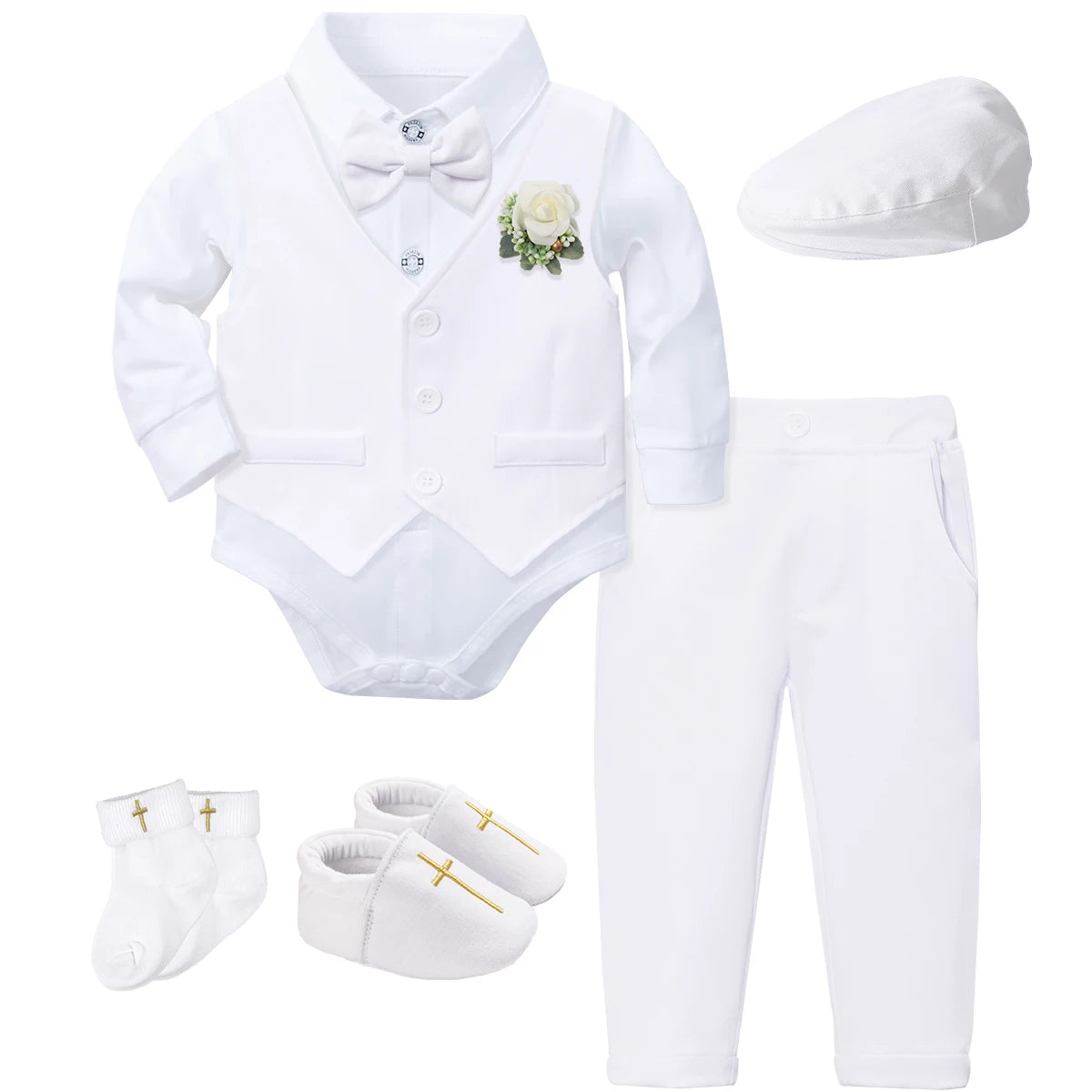 Baptism Outfit Boy Infant Baby Church Christening Suit Toddler White Blessing Set Newborn Easter Birthday Party Gift Clothes