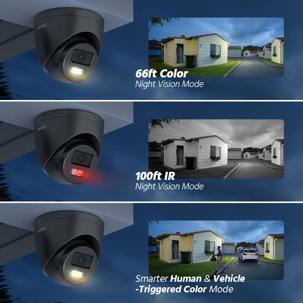 ANNKE 3K Dual Lights IR Network Camera Built-in mic Double Light Security IP Cameras H.265+ Support PoE Camera Indoor Outdoor