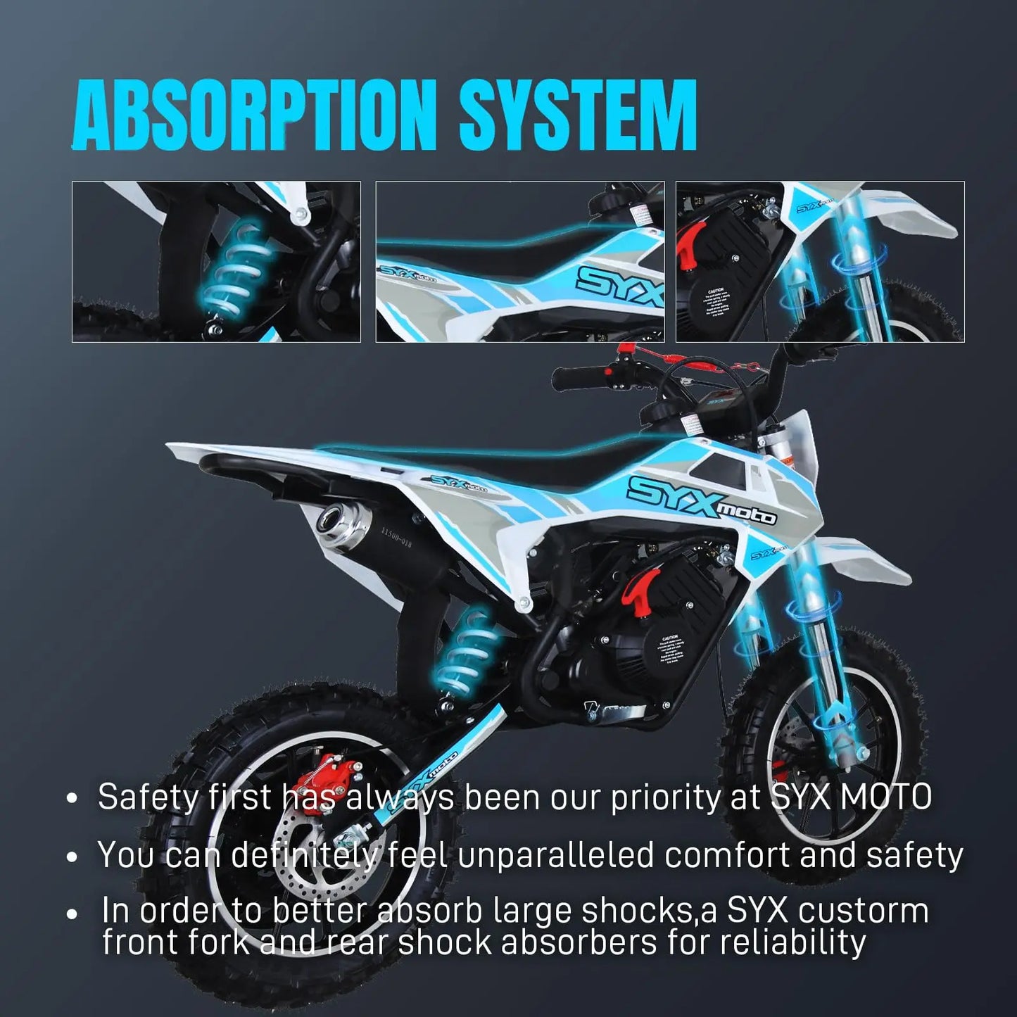 58 cc Dirt Bike for Kids 4-Stroke Gas Powered Mini Pit Bike Off Road Motorcycle for Children Motorcycle Dirt Bike