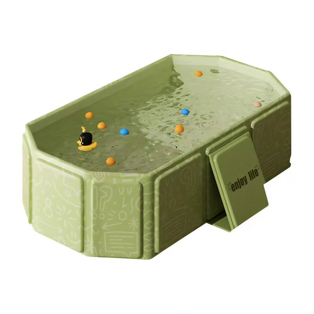 1pc Kids Portable Collapsible Bathtub, PVC Material, Non-Slip Base, Odor-Free, Ideal for Travel & Small Spaces
