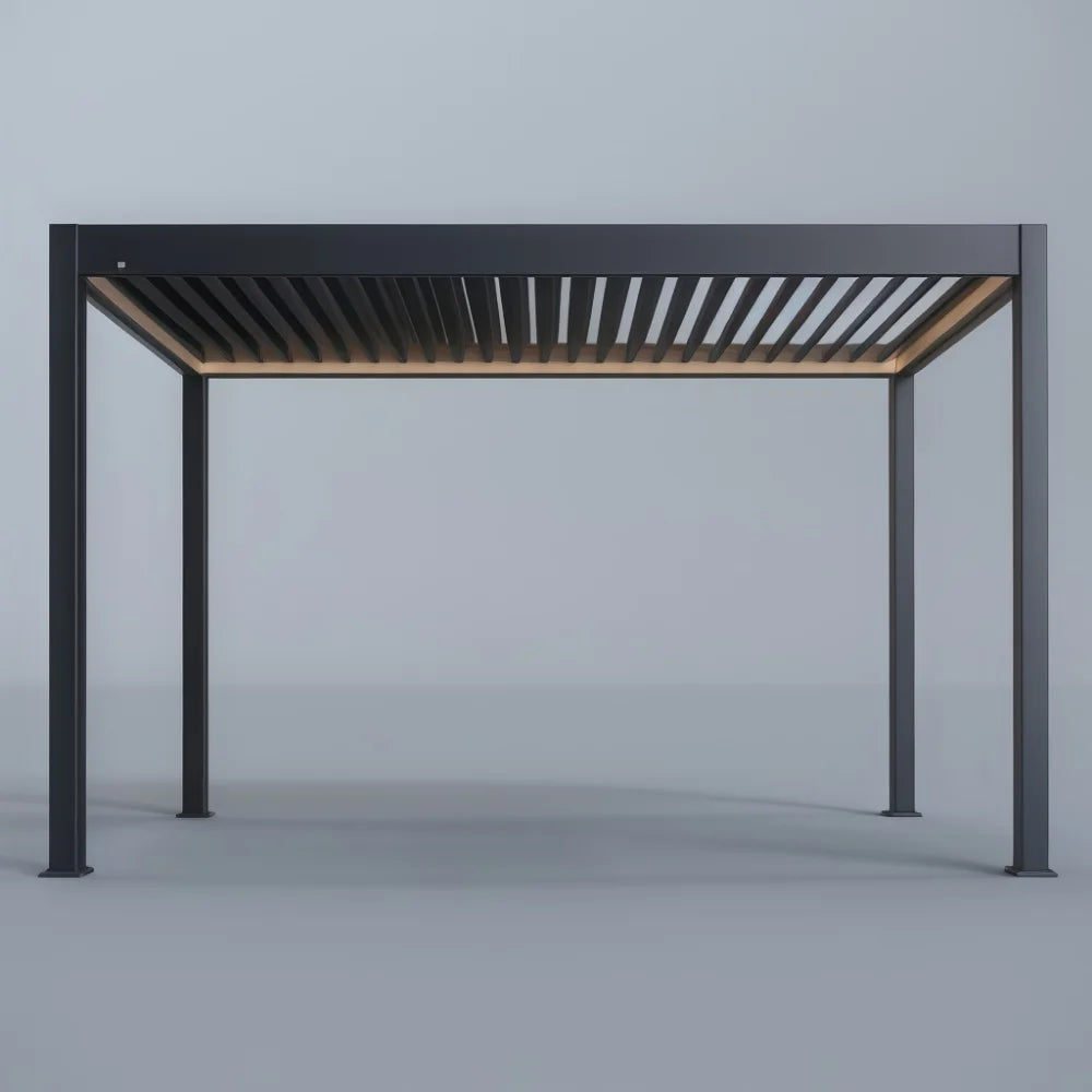 Motorized Waterproof Outdoor Pergola Garden Pergola Aluminium OutdoorDimmable Lighting Modern Bioclimatic Sunshade Pergola