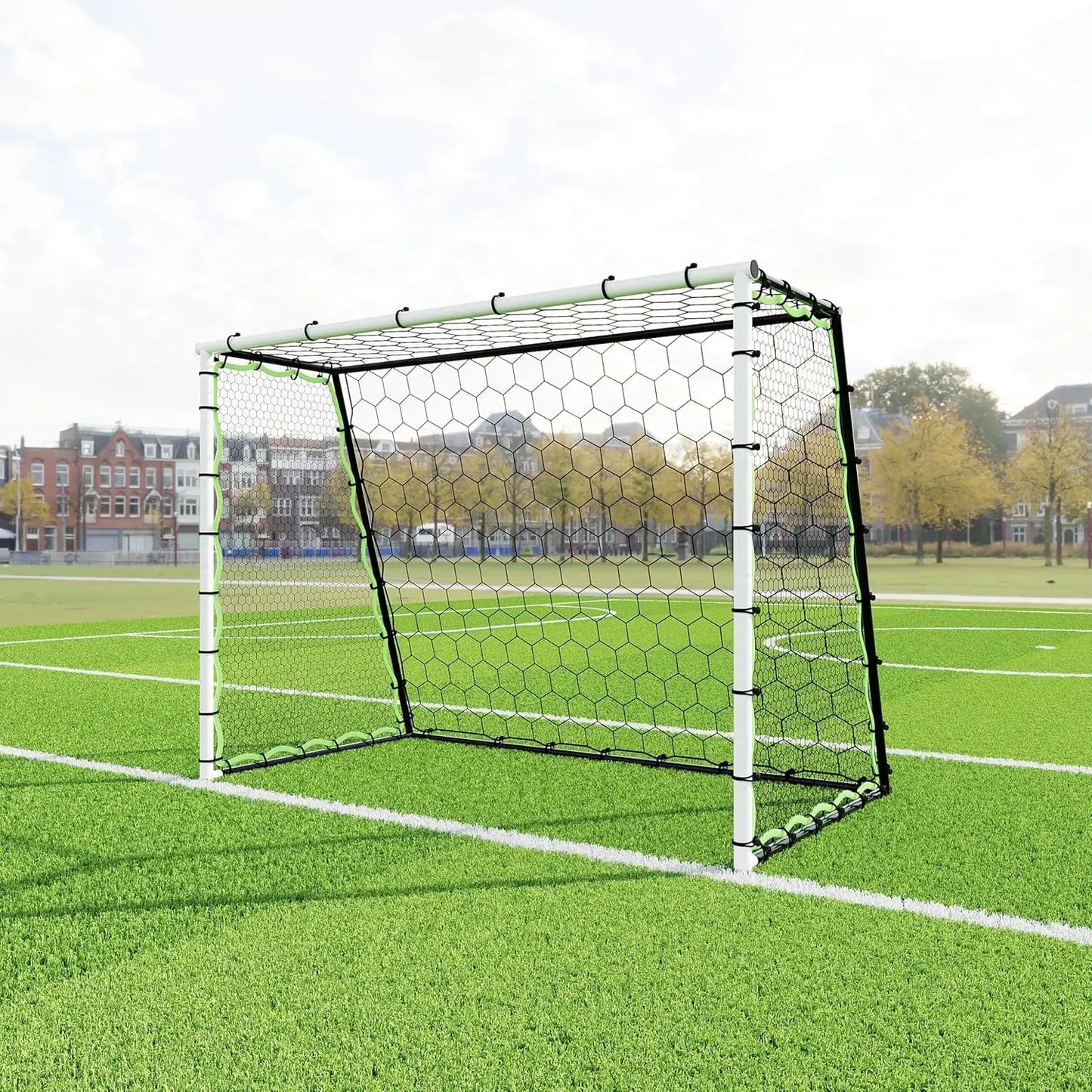 3-in-1 Soccer Goal Training,7x5Ft Soccer Rebounder Net,Rebound Trainer for Passing,Ball Control,Solo & Team Practice,Steel Frame